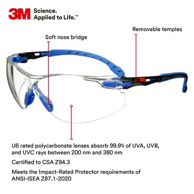 3M NO FOG Solus 1000-Series Safety Glasses with Scotchgard Anti-fog Coating - Image 6