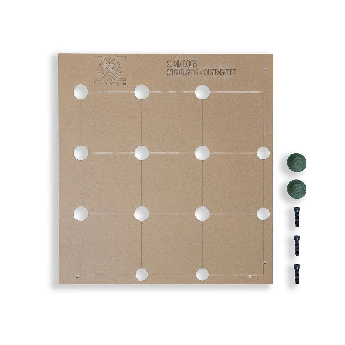 3x3 Custom Dog Hole Router Template - Image 8
