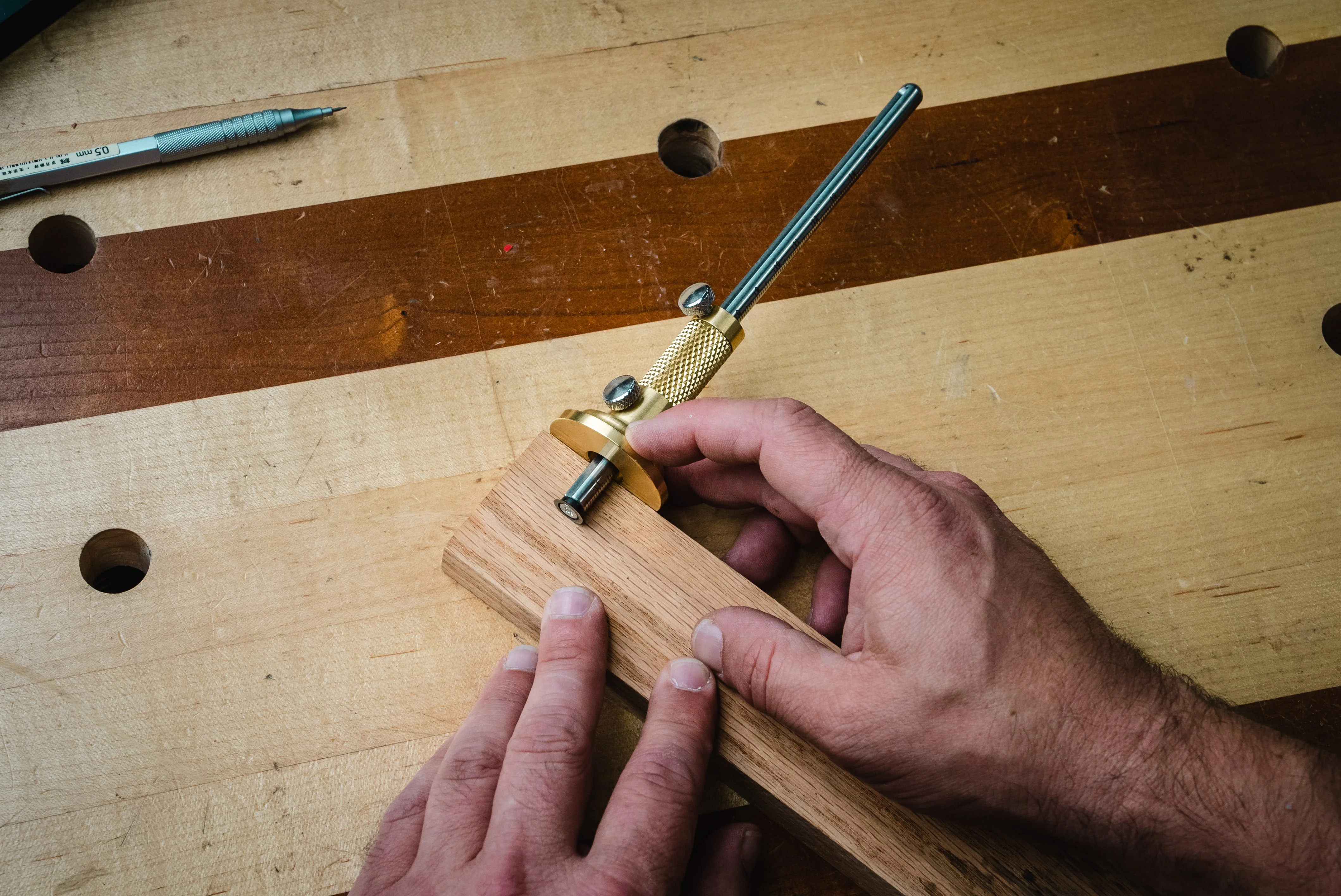 Brass Marking Gauge with Micro-Adjust and Imperial/Metric Markings - Image 7