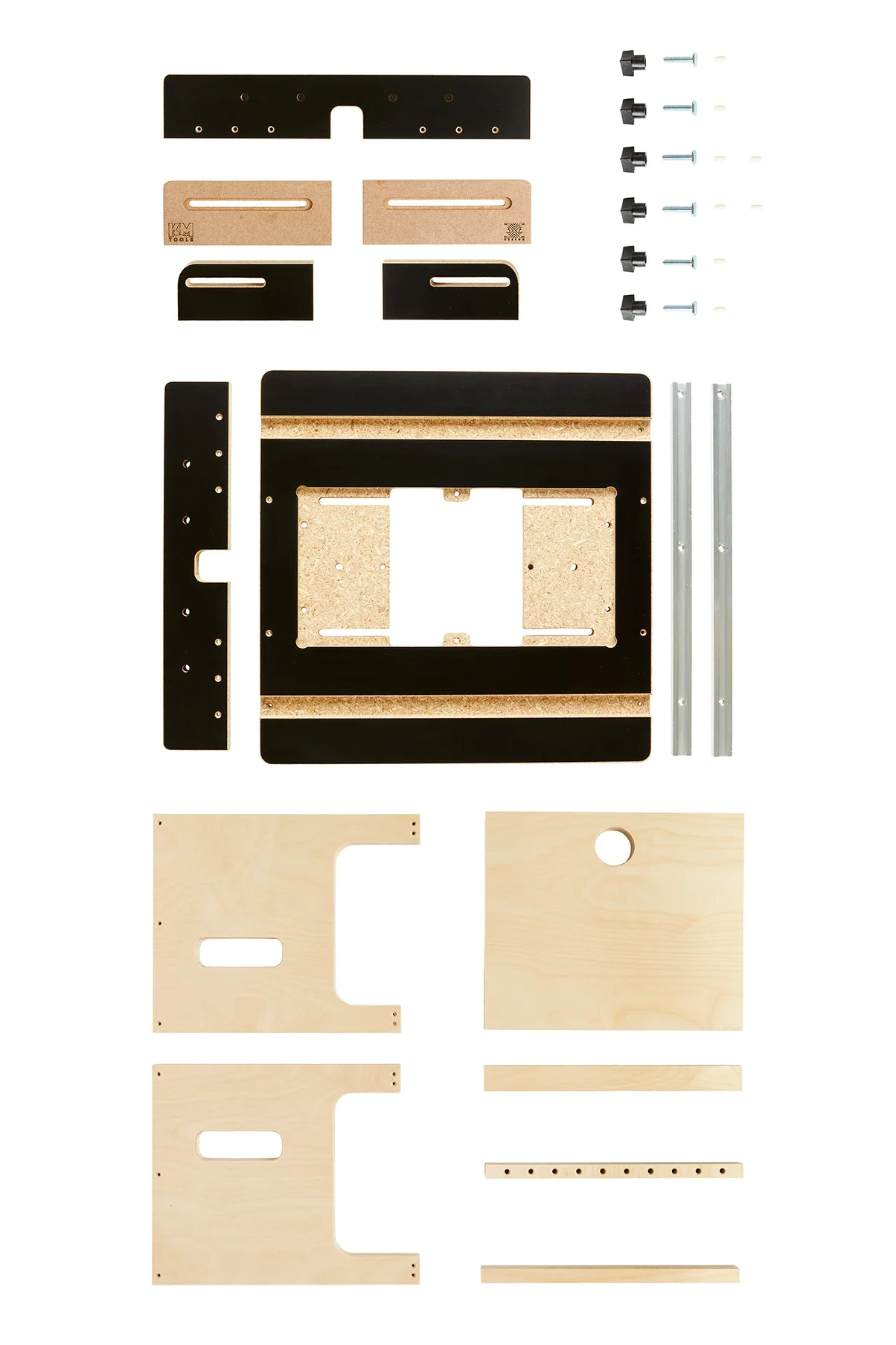 3X3 Custom 6-in-1 Universal Trim Router Jig + KM Tools Benchtop Router Table Bundle - Image 3