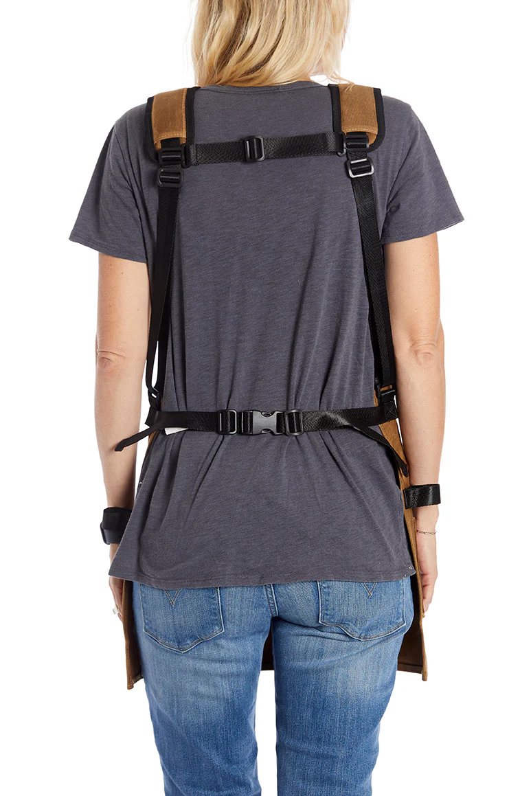 The Katz-Moses Unisex 20 oz Waxed Canvas Woodworking Tool Apron (XS/SM/MED/SLIM) - Image 14