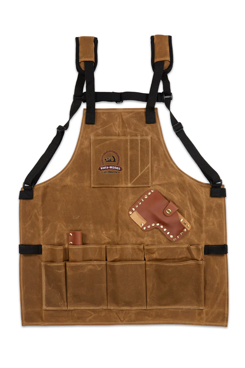 The Katz-Moses Unisex 20 oz Waxed Canvas Woodworking Tool Apron (XS/SM/MED/SLIM) - Image 3