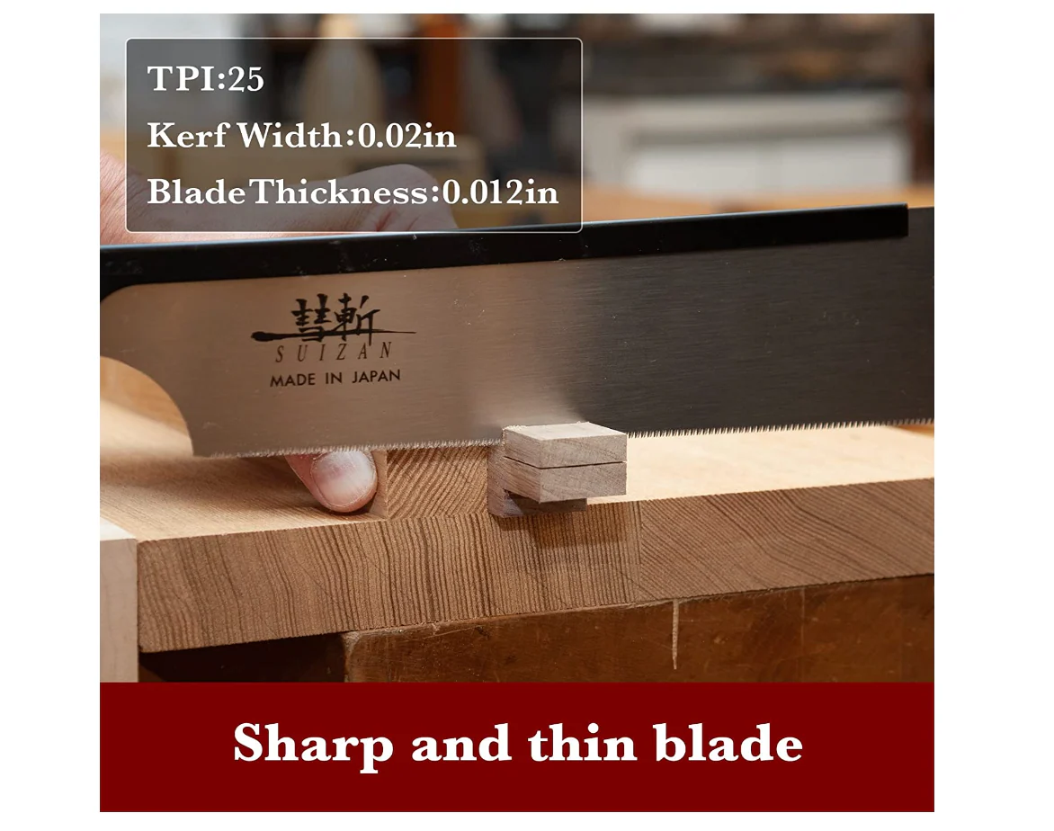 SUIZAN Japanese DOZUKI Dovetail Saw with Wooden Handle, 9.5 Inch - Image 7